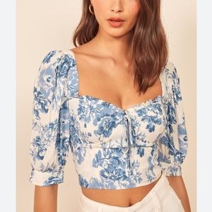 Reformation Floral Luna Crop Top